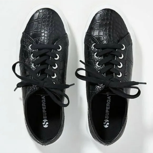 Superga 2750 Embossed faux Crocodile sneakers - black - Picture 2 of 14